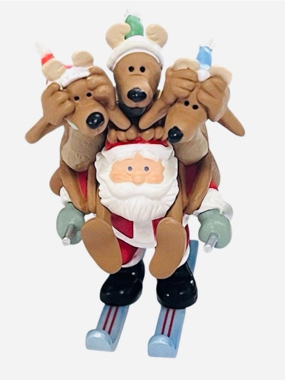 Downhill Dash Festive Dog Santa Plush Toy for Pets - Brown